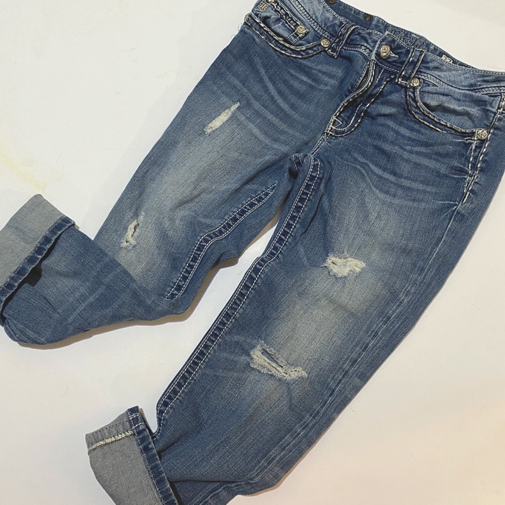 Miss Me Boyfriend Distressed Capri’s